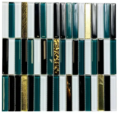 Immagine prodotto di Piastrelle di mosaico in vetro verde e oro, rivestimento in mosaico moderno, piastrelle di mosaico oro lucido " ALISEDA FAN HARMONY"