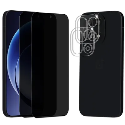 Obrázek produktu pro 2-balení OnePlus 15 Privacy Ochranné sklo na displej & 2-balení ochrana objektivu - Tvrzené sklo 9H - Super kvalita 3D