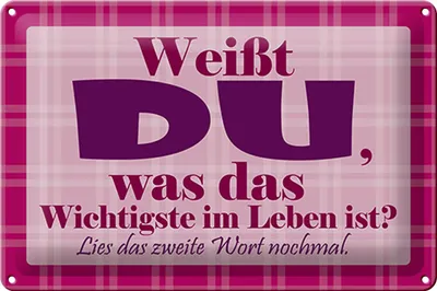 Produktbild von Blechschild Spruch 30x20cm Wichtigste bist DU
