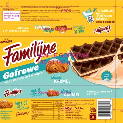 Zdjęcie produktu dla Wafle Familijne Gofrowe o smaku słony karmel 140g