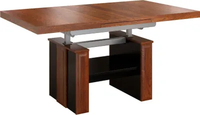 Produktbild von Höhenverstellbarer Couchtisch "Medulin" 09, Farbe: Walnuss / Schwarz - Abmessungen: 61 - 79 x 130 - 170 x 80 cm (H x B x T)