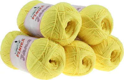 Produktbild von 5 x 100g Strickgarn Jana Häkelgarn Strickwolle Häkelwolle, Farbauswahl, Farbe:hellgelb