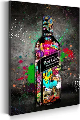 Produktbild von Wandbild Leinwandbild Whisky Graffiti Street Art Kunstdruck XXL Wanddeko: 80x120x2cm