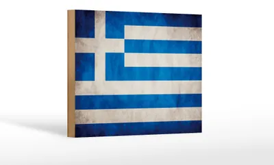 Produktbild von Holzschild Flagge 18x12cm Griechenland Fahne