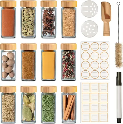 Produktbild von Kleine Kräutertöpfe 12er Set 120ml Holz Löffel