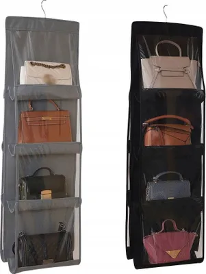 Produktbild von Kleiderschrank Organizer Set Für Taschenbügel 16 Plätze 2 Stück