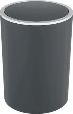 Produktbild von DigiRigi® Mülleimer für Bad mit Schwenkdeckel, 5 L, Kunststoff-Deckel, BPA-frei, Anthrazit, 18,5 x 25,5 cm