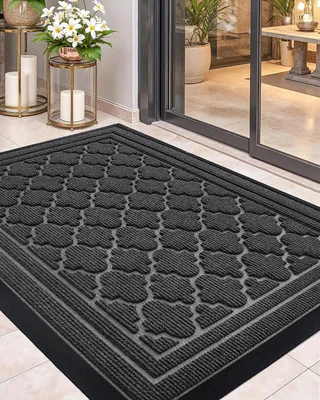 Obrázok produktu pre Podlahová rohož Deurmat protišmyková – zachytávacia podložka 60x90 cm – robustná – vodotesná – určená pred vonkajšie dvere – s absorpčnou vrstvou – vstupná podložka