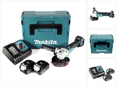 Produktbild von Makita DGA 504 RFJ Akku Winkelschleifer 18V 125mm Brushless + 2x Akku 3,0Ah + Ladegerät + Makpac
