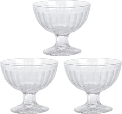 Produktbild von Drei elegante Dessertschalen aus Glas, spülmaschinenfest