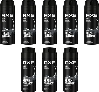 Produktbild von Axe Bodyspray Black Deo Deodorant ohne Aluminium 8x 150ml Deospray Herren Men