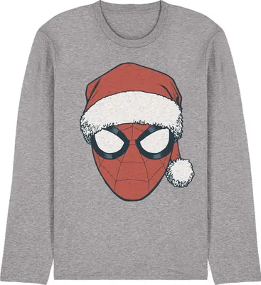 Produktbild von Spider-Man - T-Shirt für Herren/Damen Uni, meliert, weihnachtliches Design, Langärmlig TV26347 (L) (Athletisch)