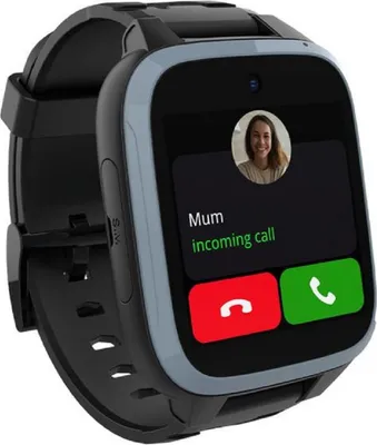 A smartwatch displaying an incoming call from 'Mum'.