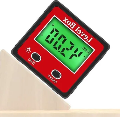 Produktbild von Bevelmesser mit LCD-Bildschirm, 0-360°, Metallkubus, Batterie nicht enthalten
