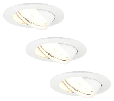 Image de Ledvion lot de 3 spot encastrable LED rond blanc 3W blanc chaud