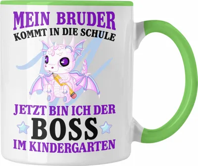 Produktbild von Trendation - Einschulung Geschenk für Schultüte Füllung Tasse Schulstart 1. Schultag Schuleinführung Schulanfang Geschenkidee Schulkind Jungs Bruder (Grün)