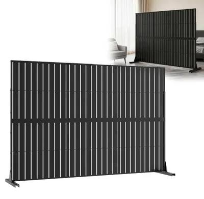 Obrázok produktu pre TRMLBE Deliaca stena 121 × 40 × 183 cm Záhradný paraván na ochranu súkromia, proti pohľadom a vetru do záhrady a na terasu, čierna