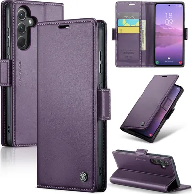 Image de Galaxy A35 Housse, Portefeuille en cuir Porte-cartes Housse de protection avec fonction stand pour Samsung Galaxy A35 Violet