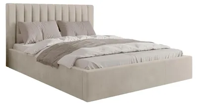 Produktbild von MIRJAN24 Polsterbett Cosmo, Doppelbett mit Bettkasten, Ehebett, Gasdruckfeder, Lattenrost (Farbe: Fresh 01, Größe: 160x200 cm)