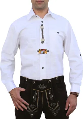 Produktbild von Trachtenhemd für Trachten LederhosenTrachtenmode weiß GW1262, Größe:S