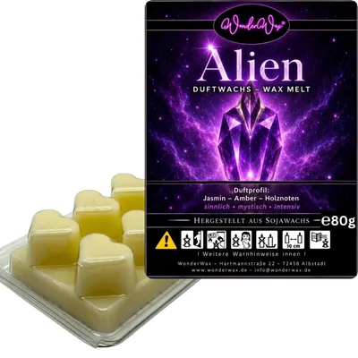 Produktbild von WonderWax Duftwachs Wax Melts für Duftlampe, 6 Herzen Duftmelt Wachsmelt Sojawachs Duftwachs Würfel für Raumdüfte, Wachs Duftöl Winter Indoor Schmelzen für Aromalampe Alien
