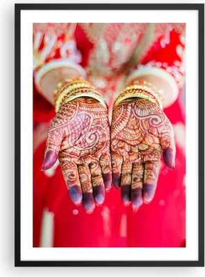 Produktbild von Gerahmtes Poster - Schwarzer Rahmen - Hände orientalisch Muster - 50x70 cm - Wand Bild - Wanddeko - Wandbilder - Kunstposter - Wandposter - Bilderrahmen - Bilder - Kunstdruck - P2BPA50x70-4848