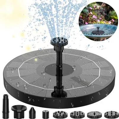 Produktbild von Solar Springbrunnen, Wasserspiel Springbrunnen, Solar Pumpe, Solarbrunnen Solar Teichpumpe Outdoor Wasserpumpe Solar Schwimmender