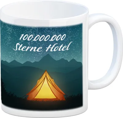 Produktbild von 100.000.000 Sterne Hotel Kaffeebecher für Camper