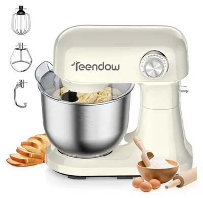 Produktbild von Küchenmaschine Standmixer 12 Stufen 5QT Rührschüssel Edelstahl Weiß