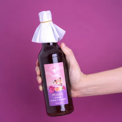 Immagine prodotto di Sciroppo di lamponi con miele - Miodziśś