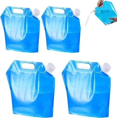 Immagine prodotto di Set di contenitori per l'acqua con 4 sacche pieghevoli - brocche da 5 L e 10 L