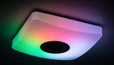 Image de Plafond RGB avec haut-parleur 36,5 cm LED 18W blanc carré Murry 4682 Rabalux