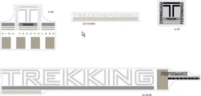 Produktbild von Aufkleber Fahrrad Rahmen Trekking Performance Dekor Sticker Decal Set 6-Teilig