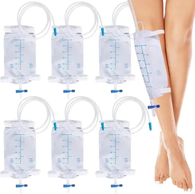 Productafbeelding van Urinezak 500ml - Urinedrainagezak - Urineopvangzak - Drainagezak - Urinezakhouder/ catheterhouder - 6 stuks