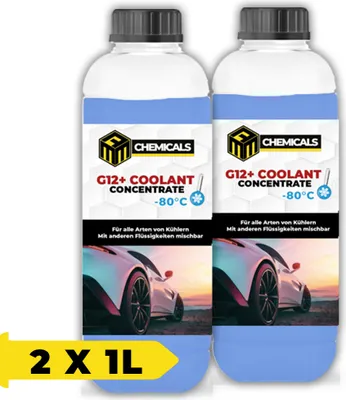 Produktbild von MRM CHEMICALS Kühlerfrostschutz G12 Konzentrat 1L 1 Liter -80°C Frostschutzmittel Antifreeze Kühlmittel Auto Blau für alle Motoren und Kühlern x2