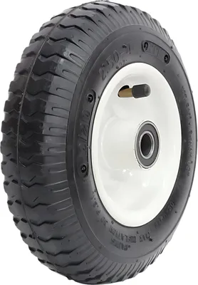Produktbild von BKshop | Schubkarrenrad 3.00-4 - Vollgummi - Luftrad - 4PR - Ideal für Gartenarbeiten - Schubkarrenreifen - Rad für Schubkarre - mit Achse Ø20