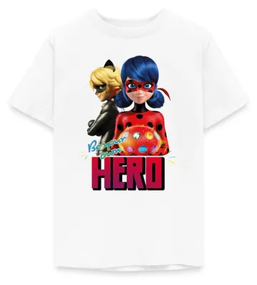 Produktbild von Spreadshirt Miraculous Be Your Own Hero Teenager T-Shirt, 152/164 (12-14 Jahre), Weiß