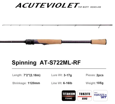 Image de Canne à pêche, modèle télescopique, action rapide, AT-S722ML-RF
