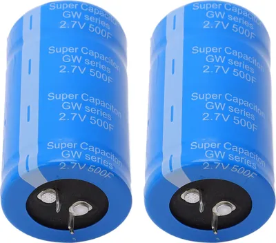 Produktbild von 2 Stück Automobil Auto Farad Kondensator 2.7V 500F Energiesparend Blau Auto Gleichrichter Super Farad Kondensator