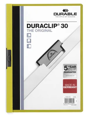 Produktbild von DURABLE Klemmmappe DURACLIP® 30 A4, 220005 grün