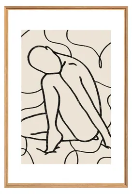 Image de Tableau mural encadré silhouette 65x97 cm, Tableau mural moderne pour décoration intérieure