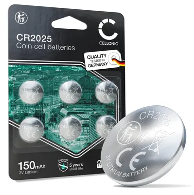 Produktbild von CELLONIC CR2025 Knopfzellen-Batterien Lithium kompatibel mit Autoschlüssel, Garagentoröffner, Medizinische Geräte – x6-Pack