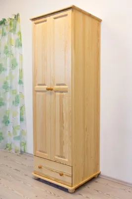 Produktbild von Echtholz-Kleiderschrank, Farbe: Natur 195x65x59 cm