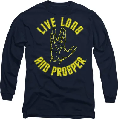 Obrázek produktu pro Star Trek - Tričko "Live Long" pro muže/dámy Uni TV10330 (L) (Námořnická modrá)