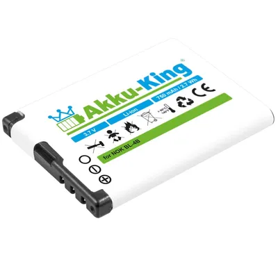 Produktbild von Akku kompatibel mit Nokia BL-4B BL-4BA - Li-Ion - für 2630, 2760, 5000, 6111, 7370, 7373, 7500, N76, 7088, 3606