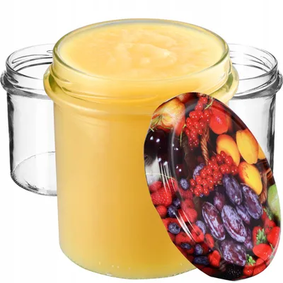 Image de KADAX Pots à confiture 350ml, fi82 mm, Pots à confiture avec couvercle à vis, Pots à miel, Pots à confiture