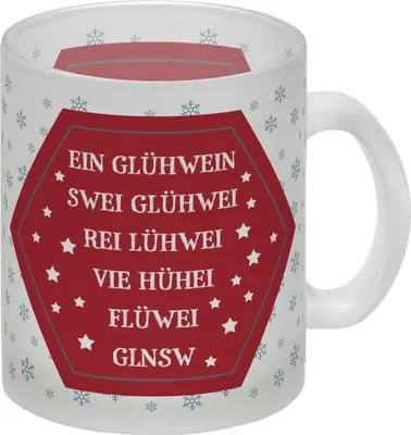 Produktbild von Glas Tasse mit Glühwein Motiv