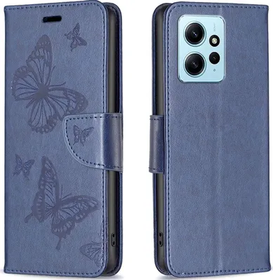 Produktbild von Mobigear Butterfly  Xiaomi Redmi Note 12 Hülle Klapphülle Geldbörse - Blau