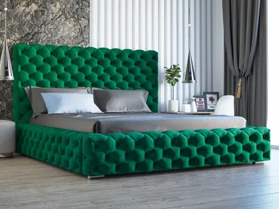 Produktbild von GrainGold Polsterbett Heaven 180x200 cm - Bett 180x200, Polsterbett mit Bettkasten & Lattenrost - Grün (Monolith 37)