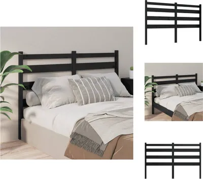 Produktbild von vidaXL Kopfteil Schwarz 206x4x100 cm Massivholz Kiefer -  Kopf- & Fußenden